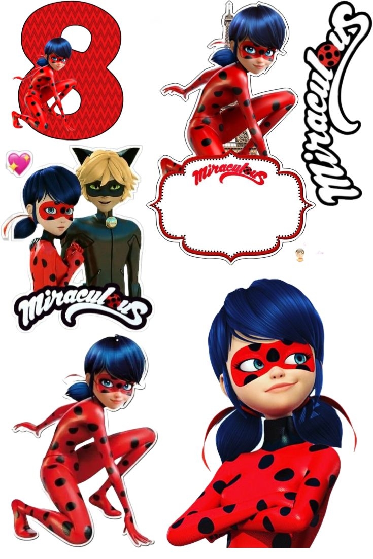 Miraculous Ladybug Printable Cake Toppers Ladybug Birthday Party Miraculous Ladybug Party Ladybug Party