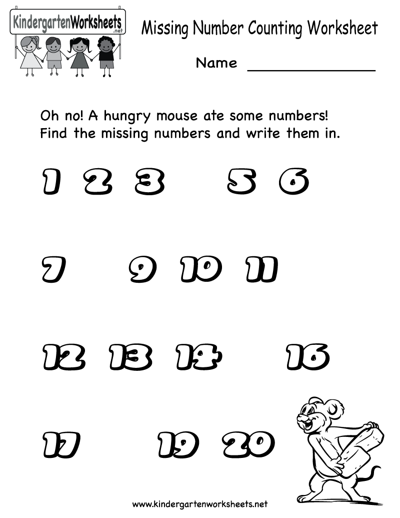 Missing Number Counting Worksheet Free Kindergarten Math Worksheet For Kids Preschool Math Worksheets Free Printable Math Worksheets Math Worksheets