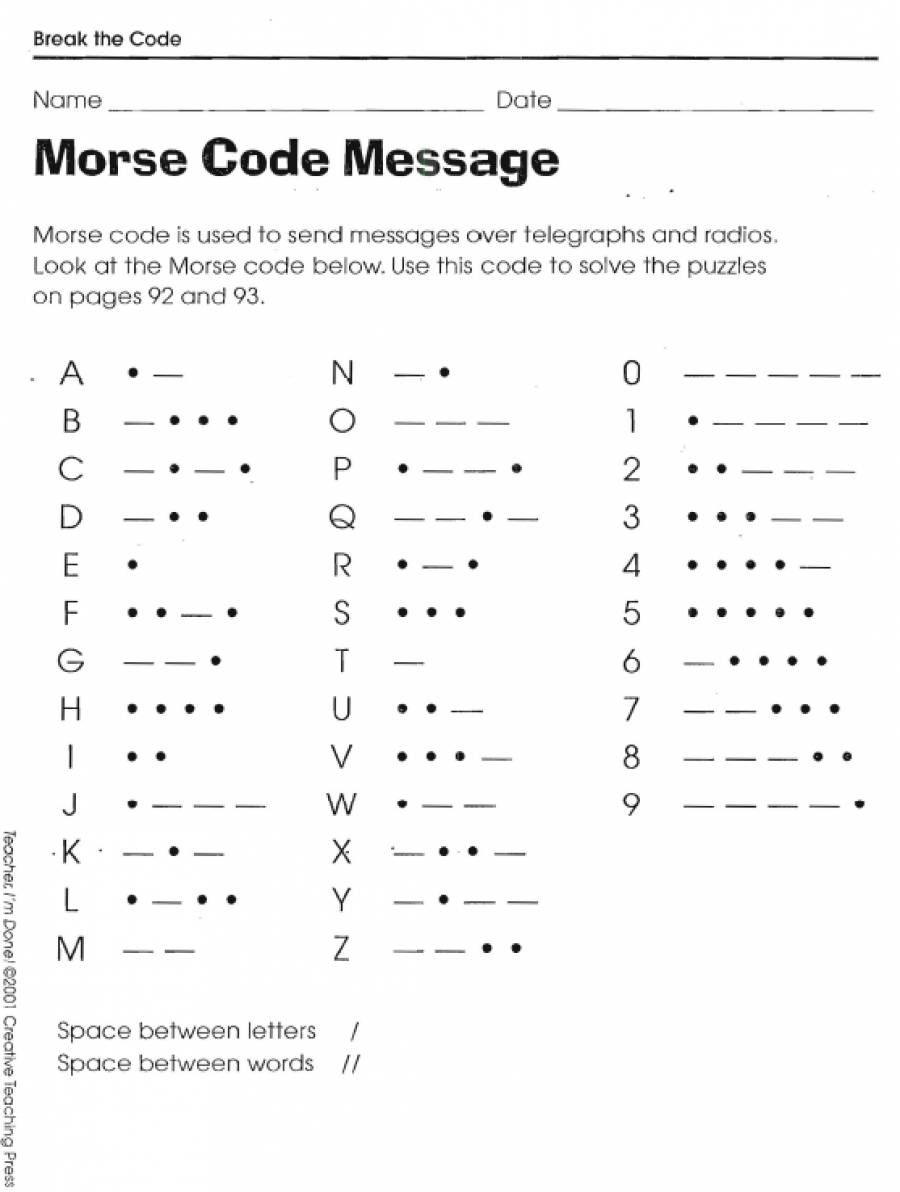 Morse Code Message Break The Code Coded Message Morse Code Coding