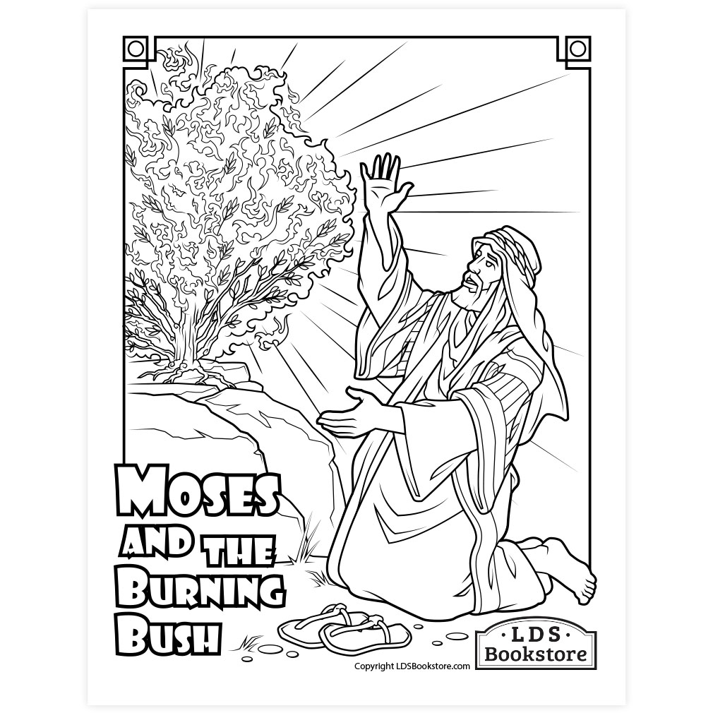 Moses And And The Burning Bush Coloring Page Printable