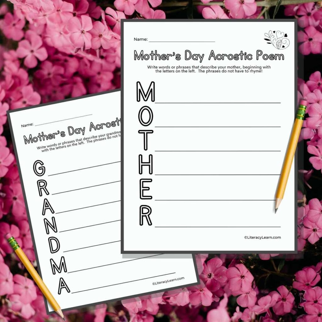 Free Printable Mother'S Day Fill In The Blank Poem