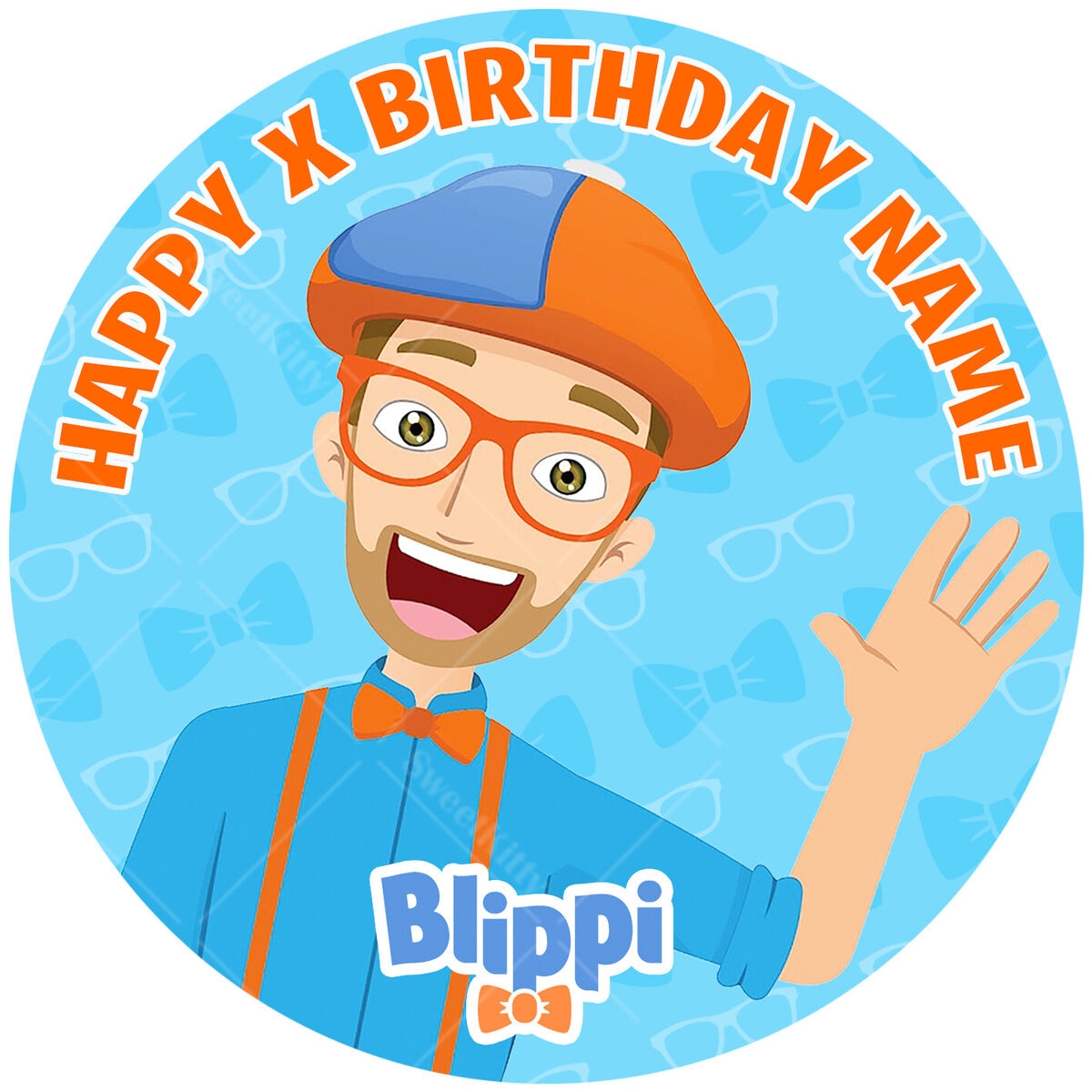 Mr Blippi Birthday Cake Topper Decoration Round Circle Personalised Edible Icing EBay