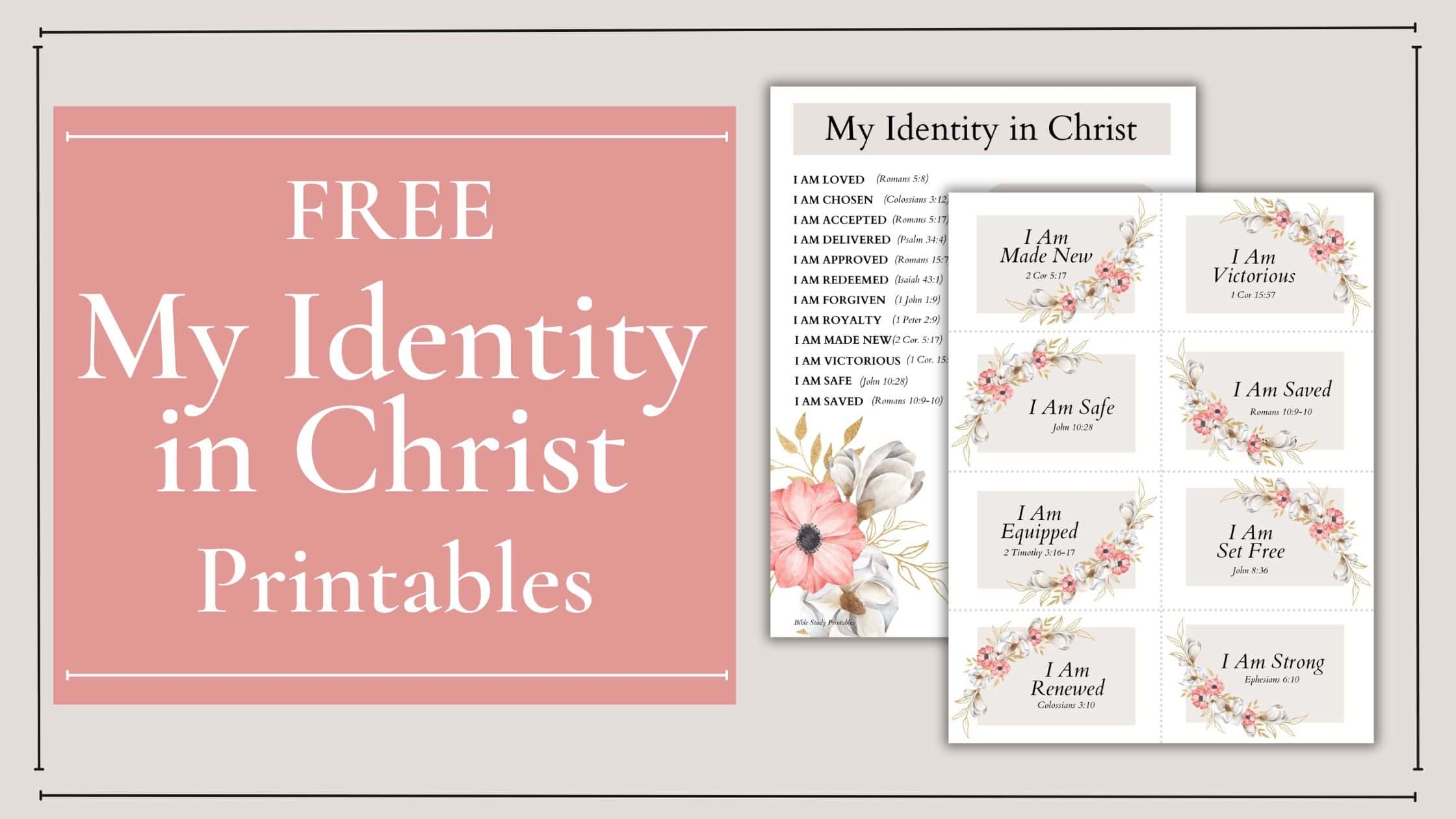 My Identity In Christ Printables Bible Study Printables