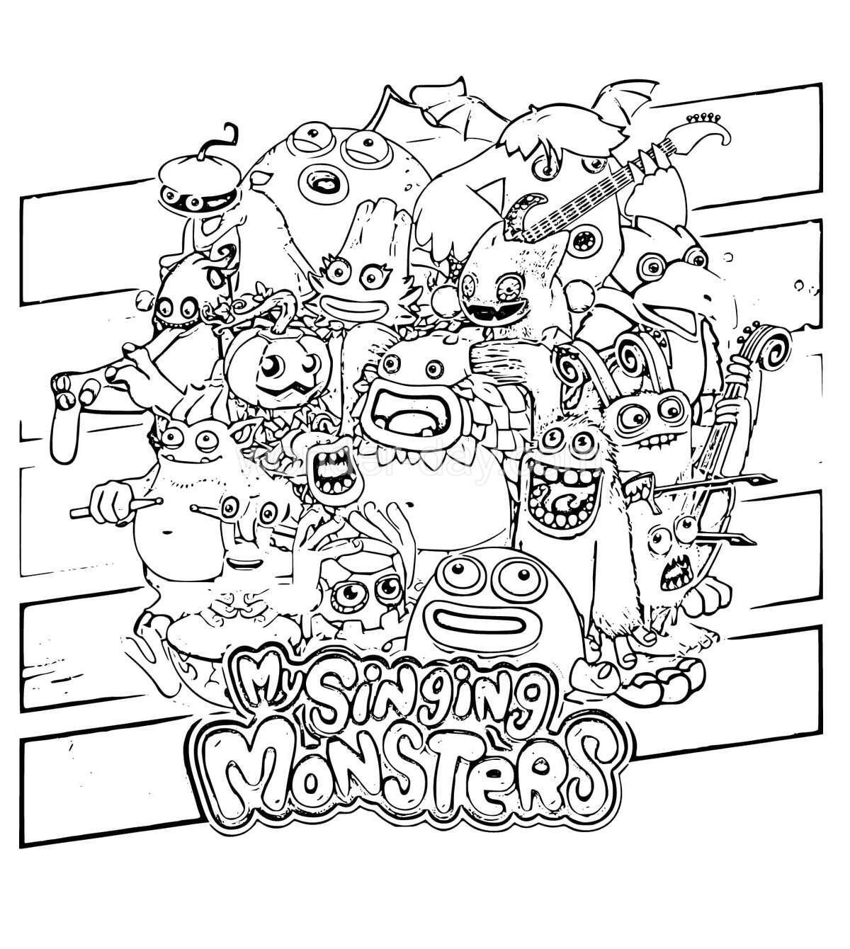 My Singing Monsters Coloring Pages WONDER DAY Coloring Pages For Children And Adults Monster Coloring Pages Singing Monsters Coloring Pages