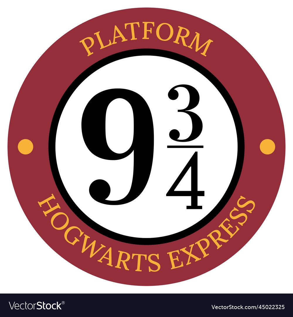 Name Platform 9 3 4 Icon Hogwarts Express Vector Image