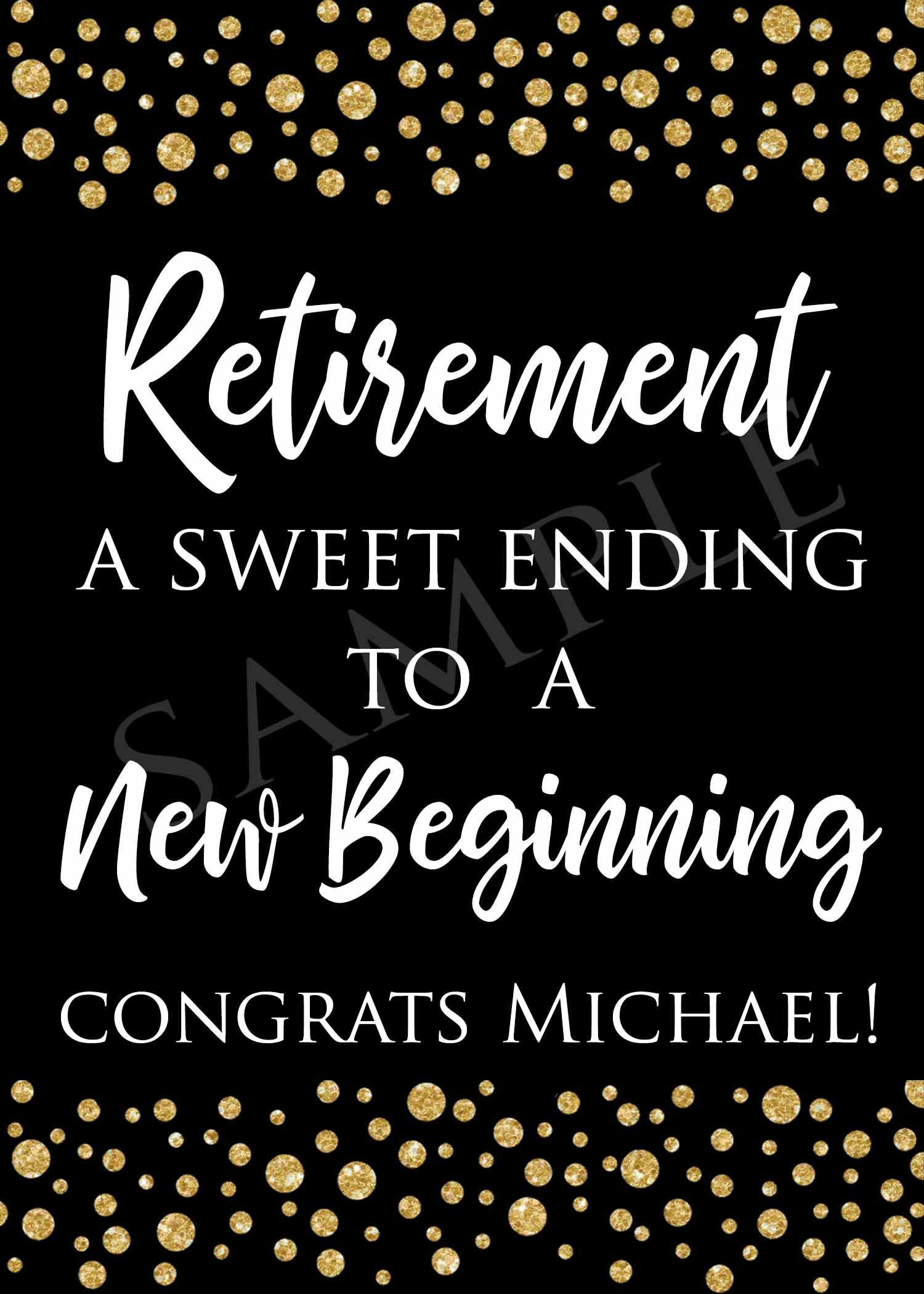 NEW A Sweet Ending To A New Beginning Sign Personalized Printable Sign 101221 Baer Design Studio