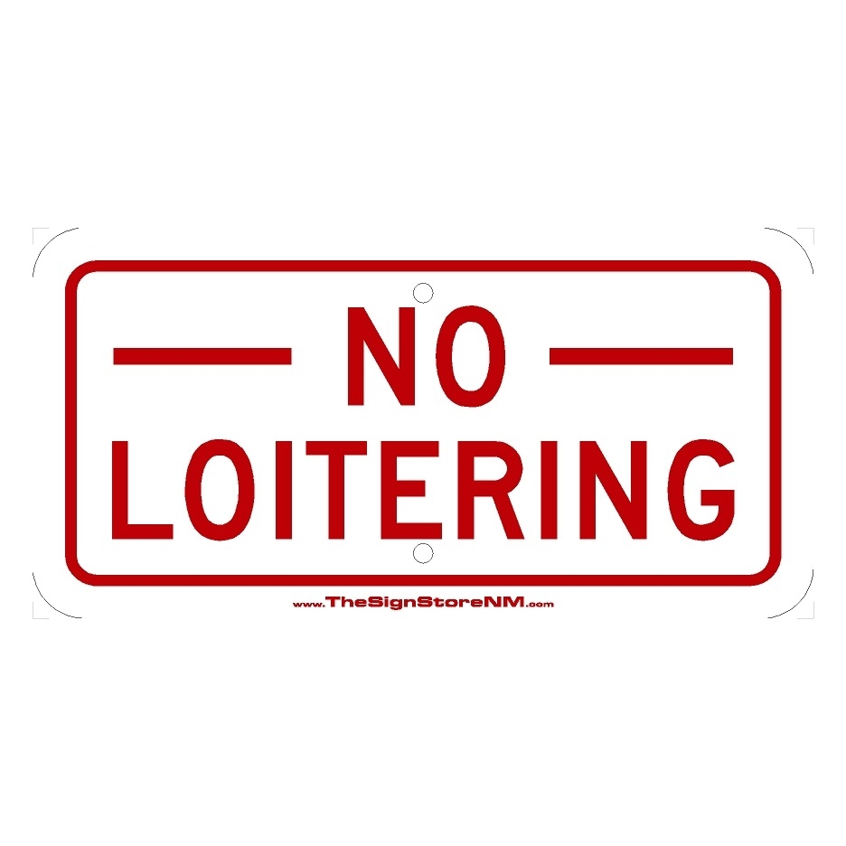 Printable No Loitering Sign