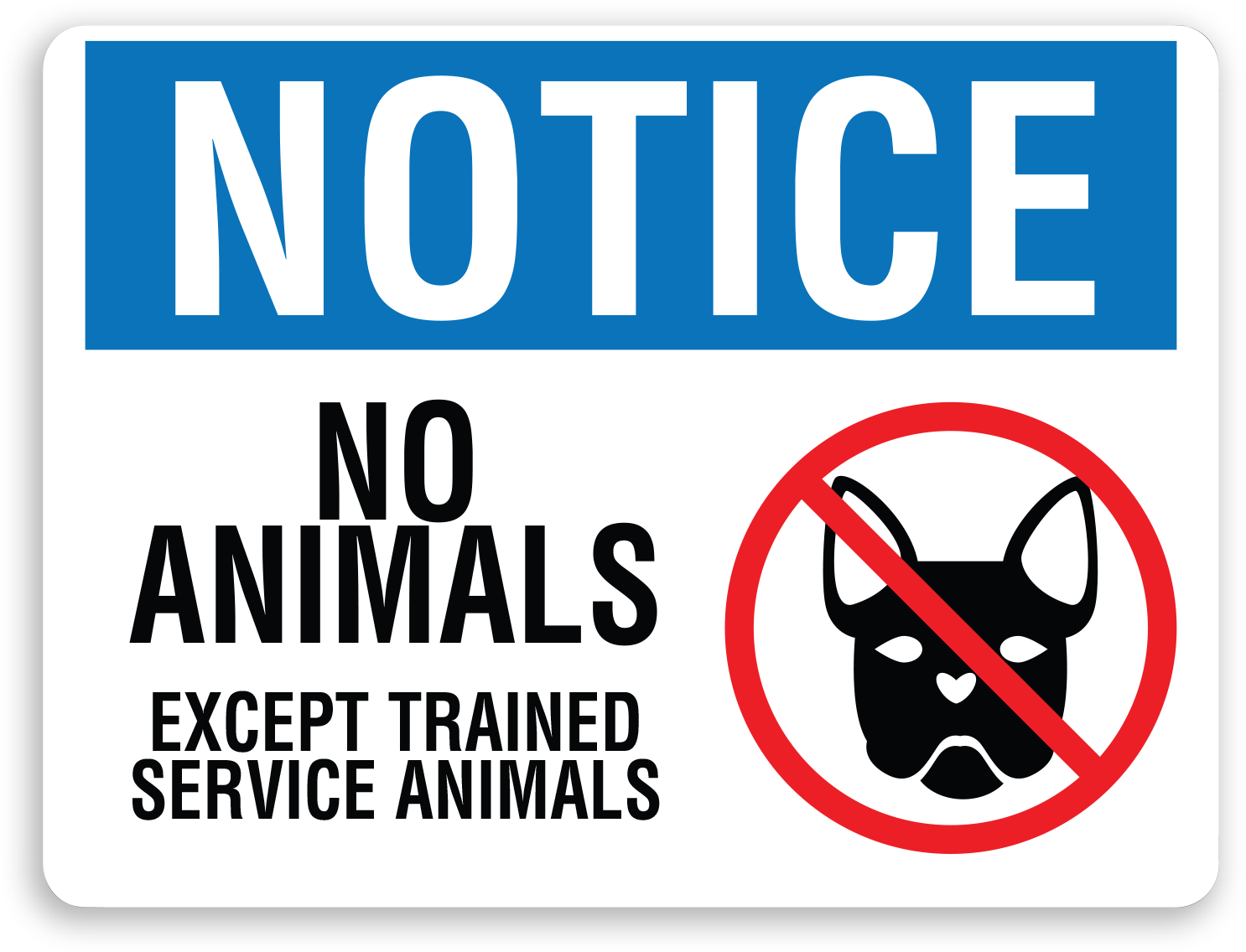 No Pets Allowed Except Service Animals Sign Printable