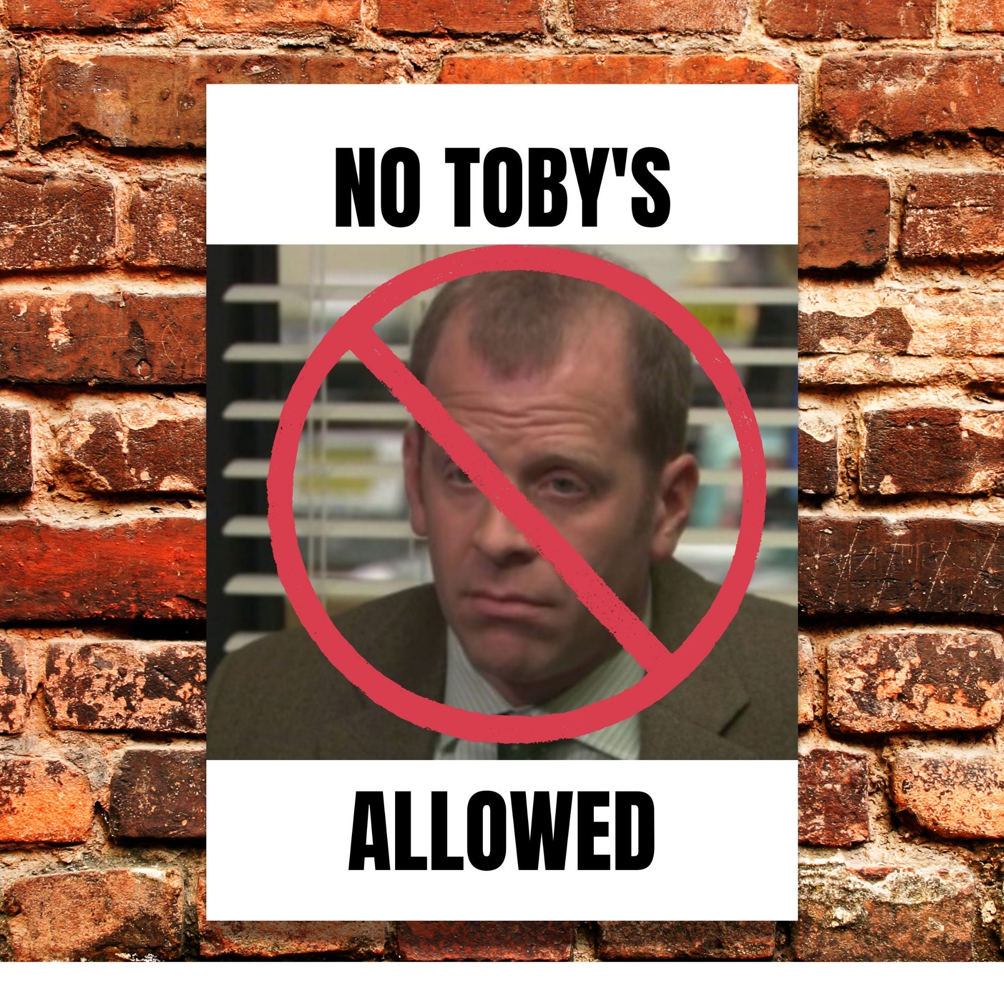 No Toby s Allowed Sign printable The Office Party Signs Etsy