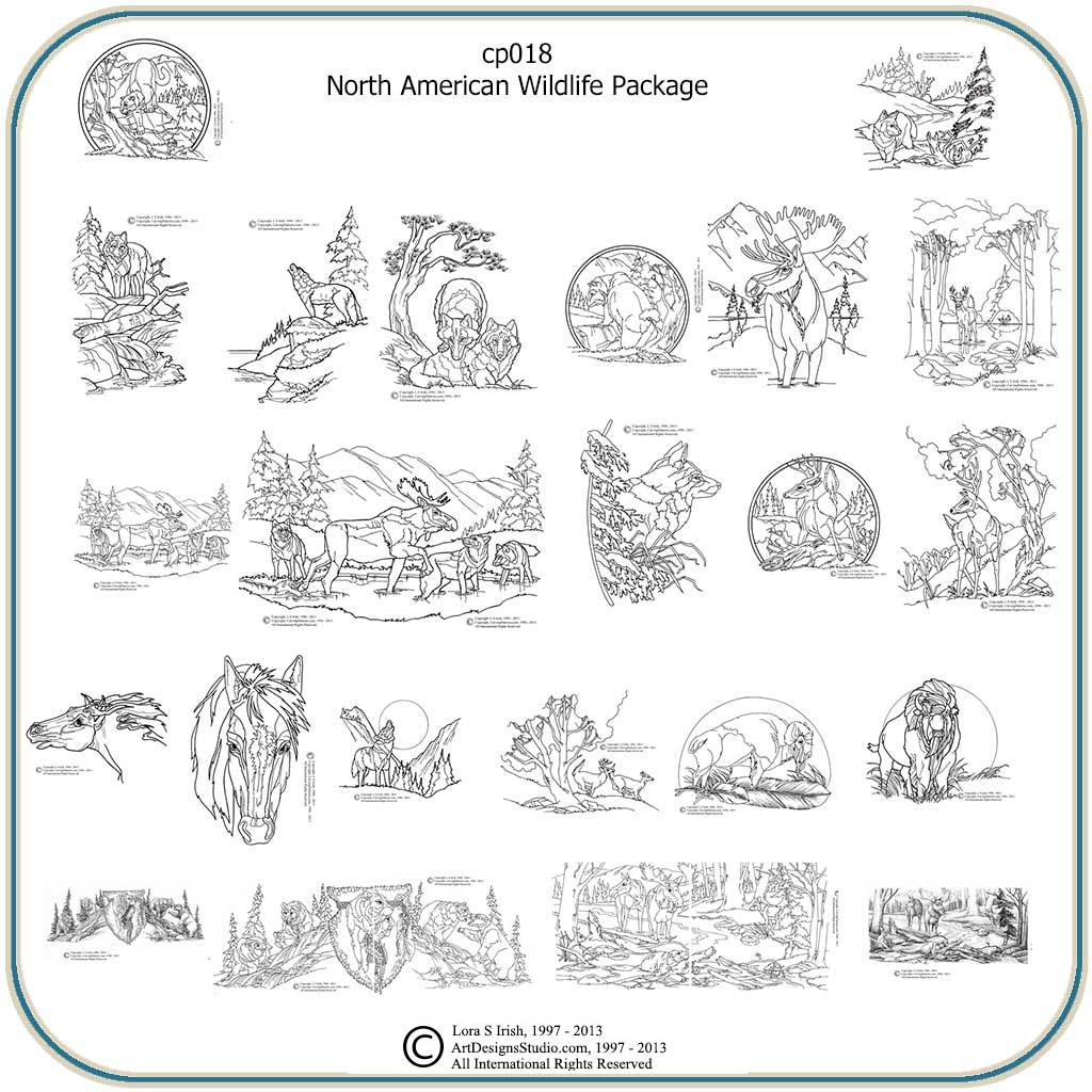 North American Wildlife Classic Carving Patterns Art Designs Studio