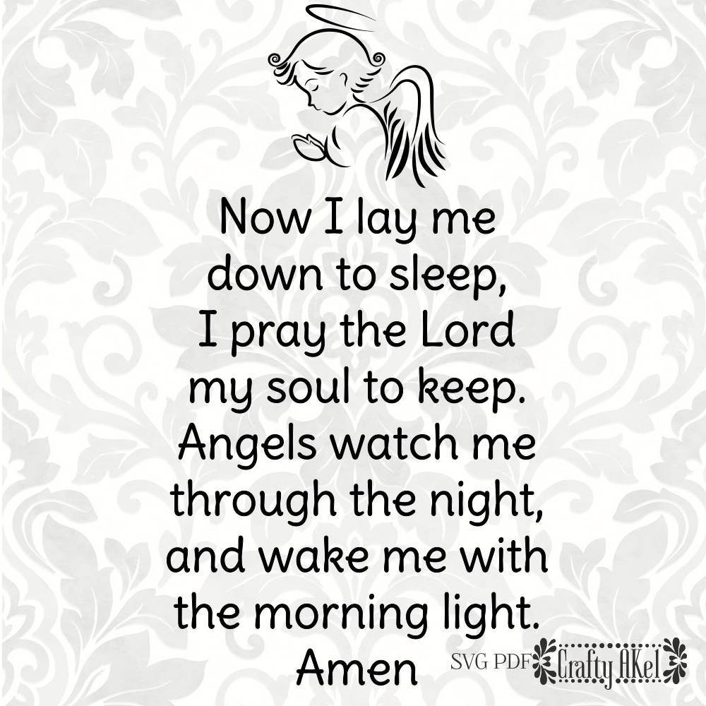 Now I Lay Me Down To Sleep Children s Prayer Bedtime Prayer Evening Prayer SVG PDF Digital File Vector Graphic Etsy
