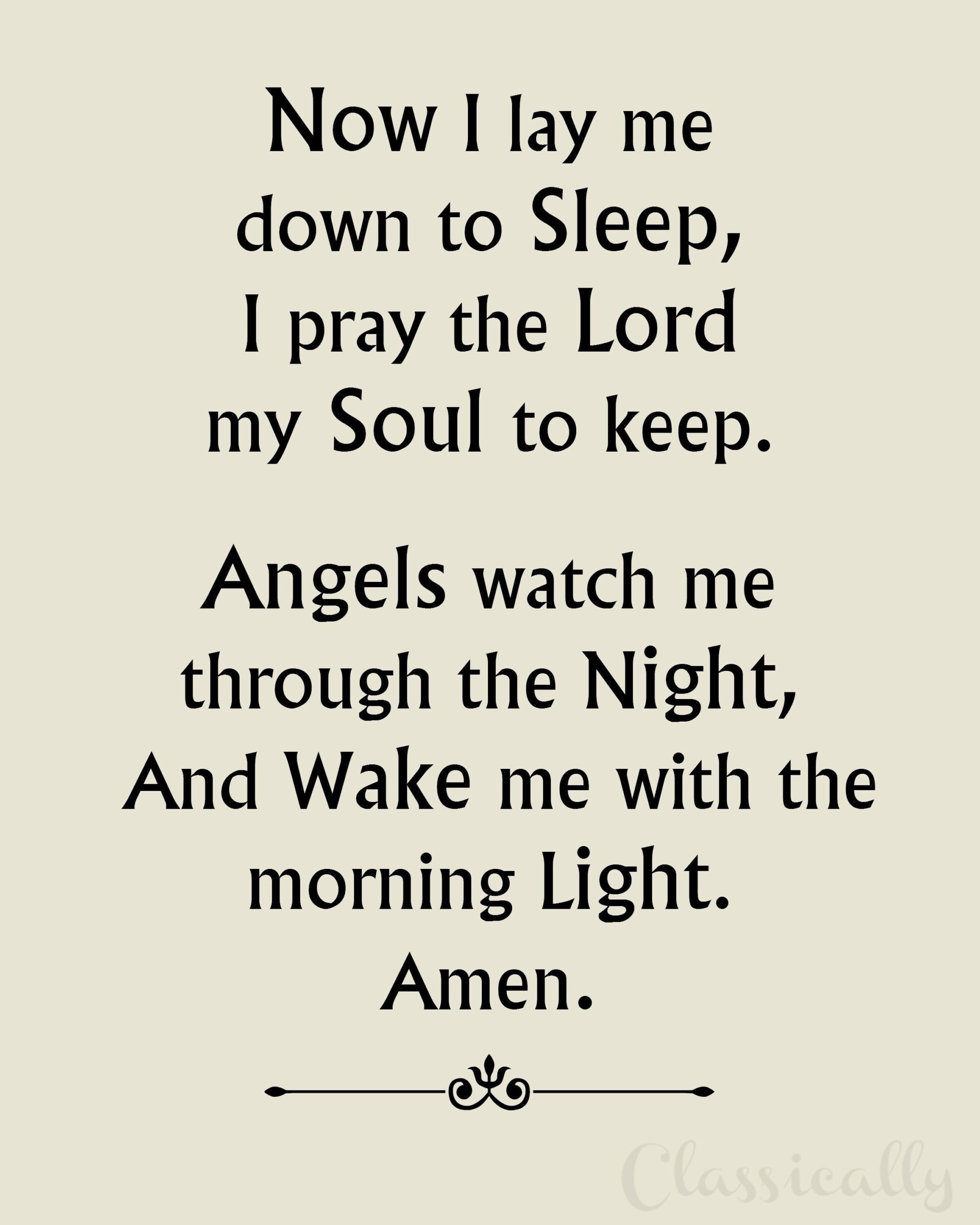 Now I Lay Me Down To Sleep Print 8x10 5x7 Children s Bedtime Prayer Lord Angel Prayer Christian Catholic Etsy