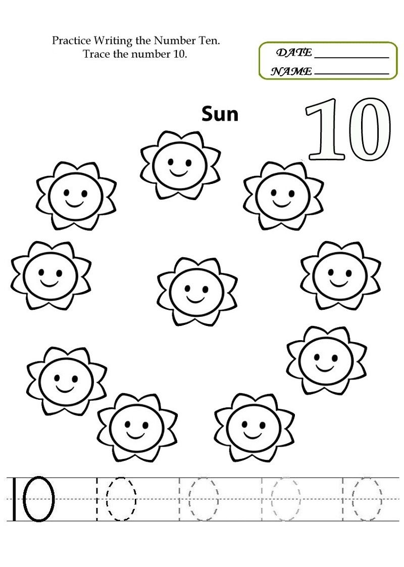 Number 10 Worksheets To Print Activity Shelter Kindergarten Worksheets Preschool Worksheets Kindergarten Math Worksheets