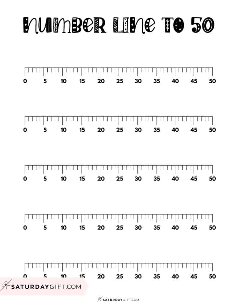Number Line To 50 5 Cute Free Printables And Blank Worksheets