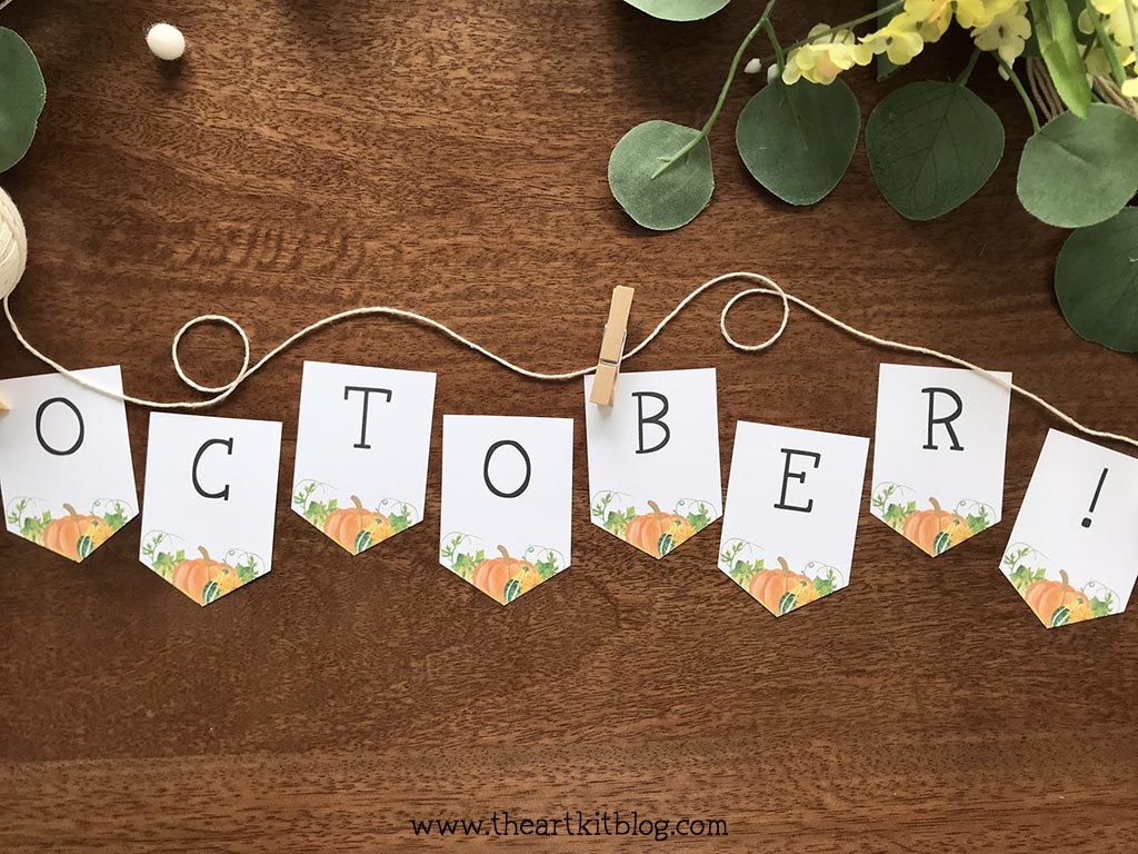 October Banner FREE PRINTABLE The Art Kit