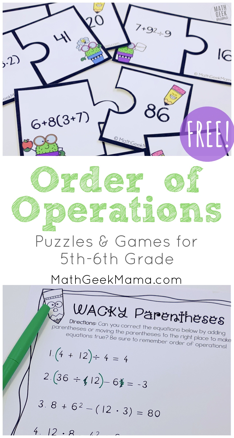 Order Of Operations Games Math Geek Mama