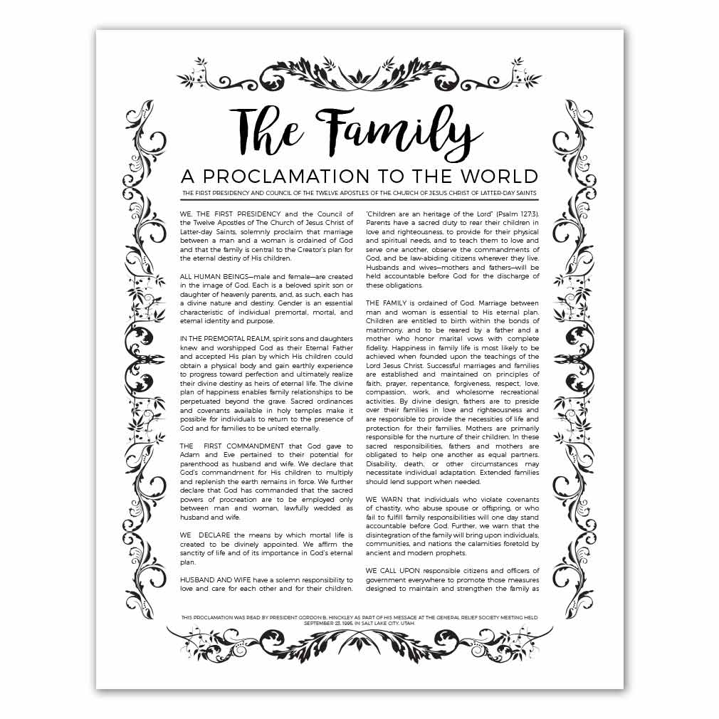 Organic Family Proclamation In LDS Family Proclamation On LDSBookstore