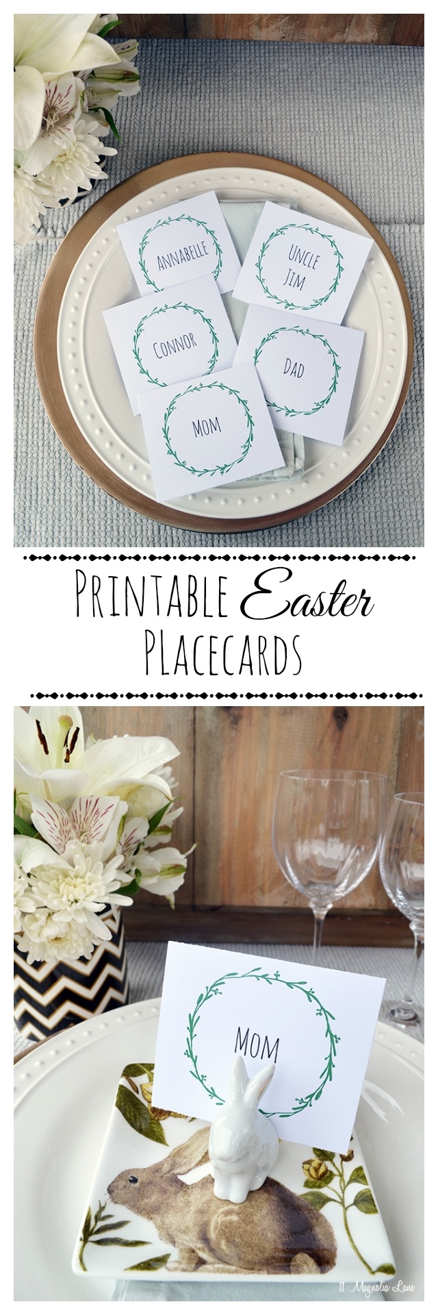 Our Easter Table Free Printable Wreath Place Cards