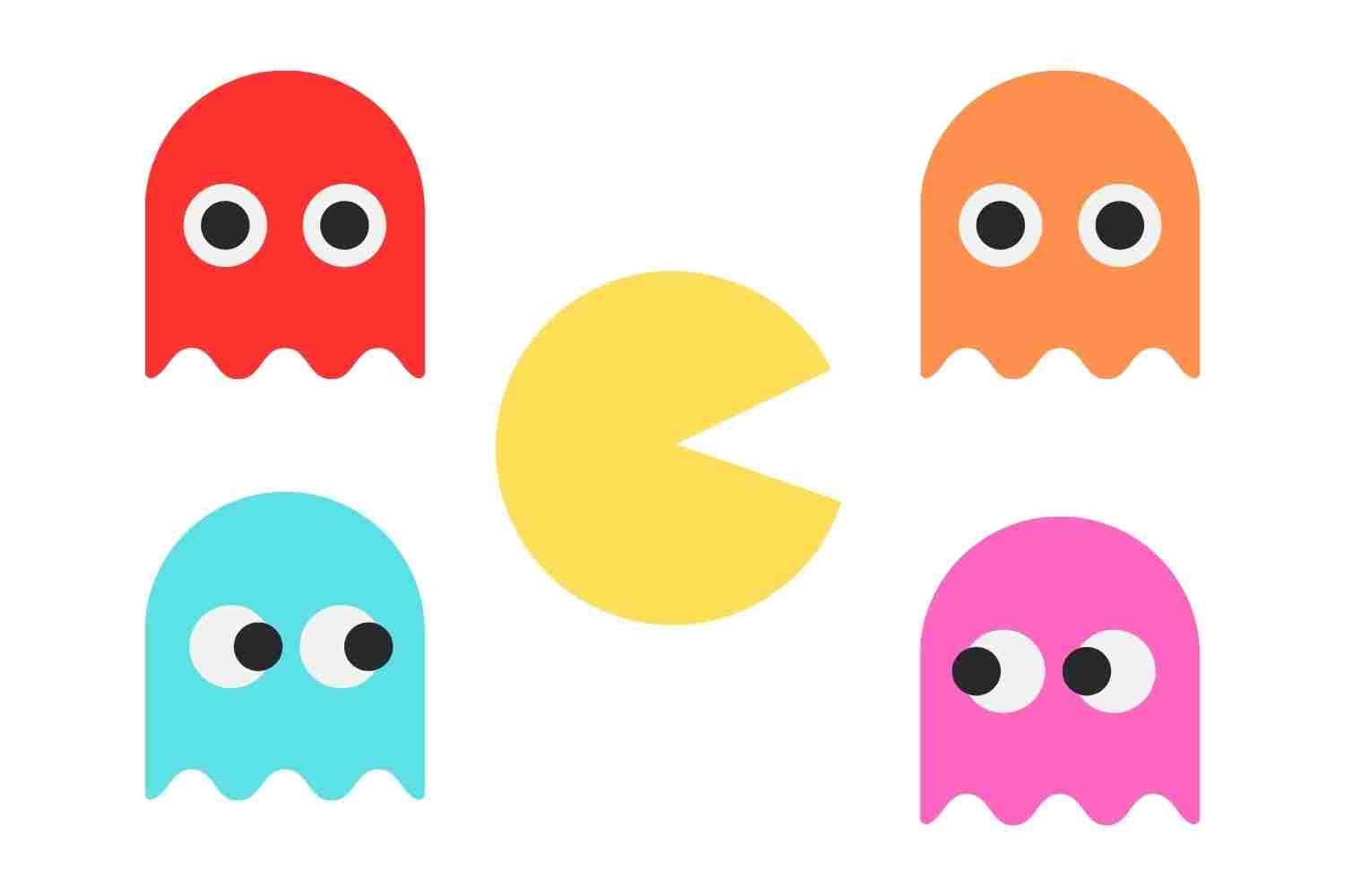 Pac Man And Ghosts Inky Blinky Pinky And Clyde SVG PNG Bundle Cricut Laser Files Stickers Crafting Etsy