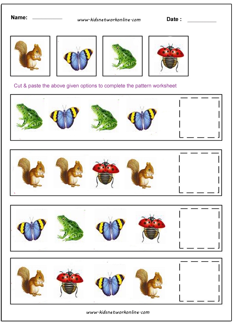 Patterns Worksheets For Kids