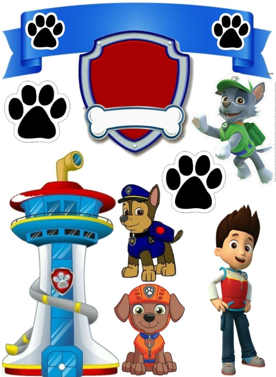 Paw Patrol Birthday Party Free Printable Cake Toppers Oh My Fiesta In English