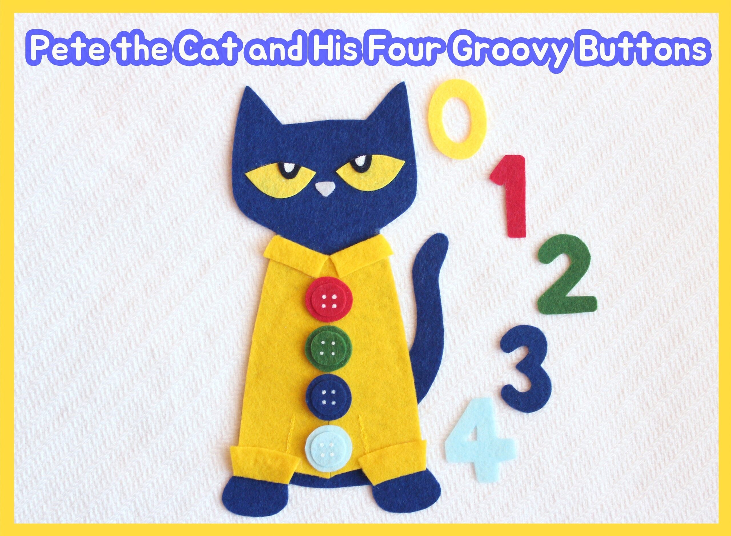 Pete The Cat And His Four Groovy Buttons Felt Story Set Pete The Cat Flannel Board Set Preschool Toddler Library Story Time Etsy Finland