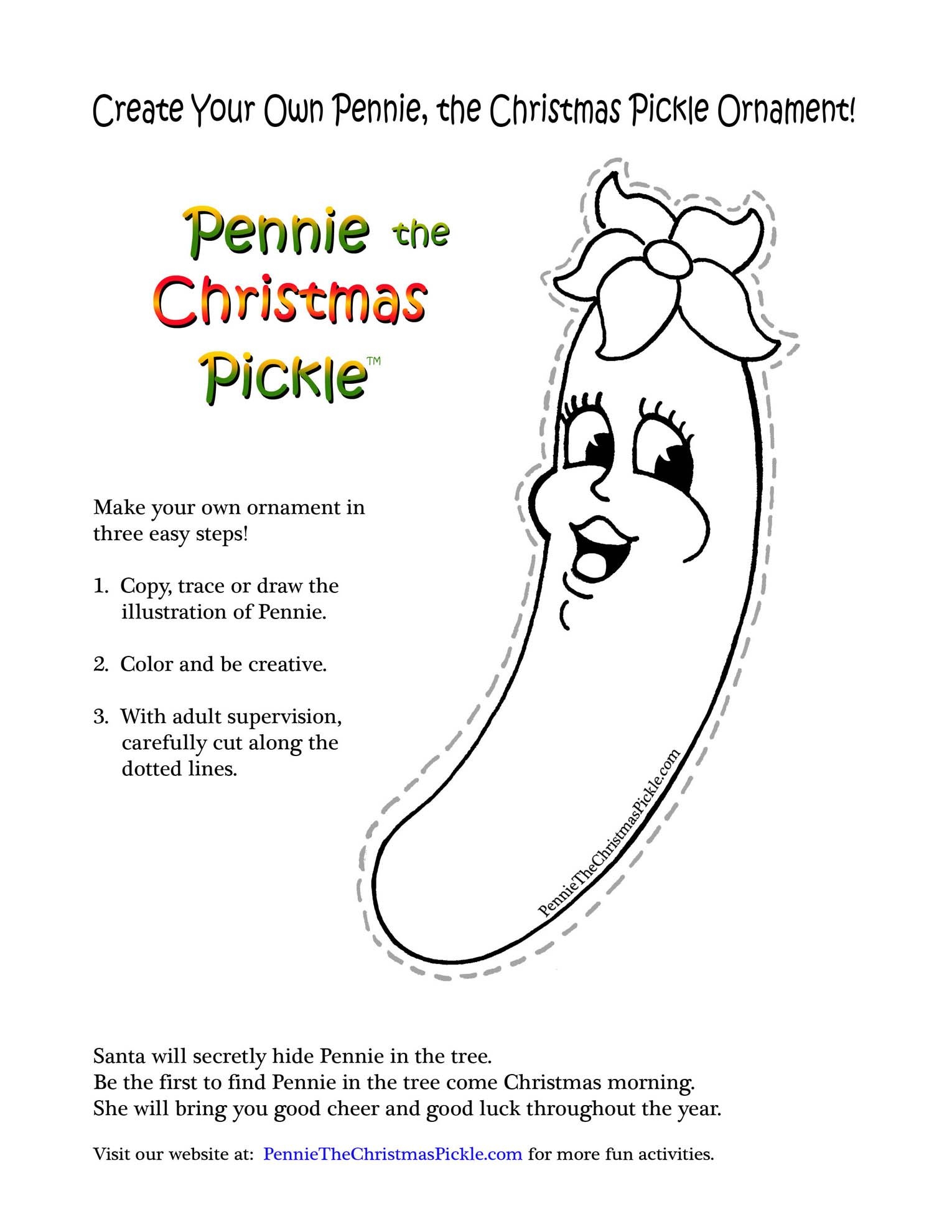 Photo Copy This Page Inside Every Pennie The Christmas Pickle And Every Child Can Create Christmas Pickle Christmas In Germany Preschool Christmas Activities