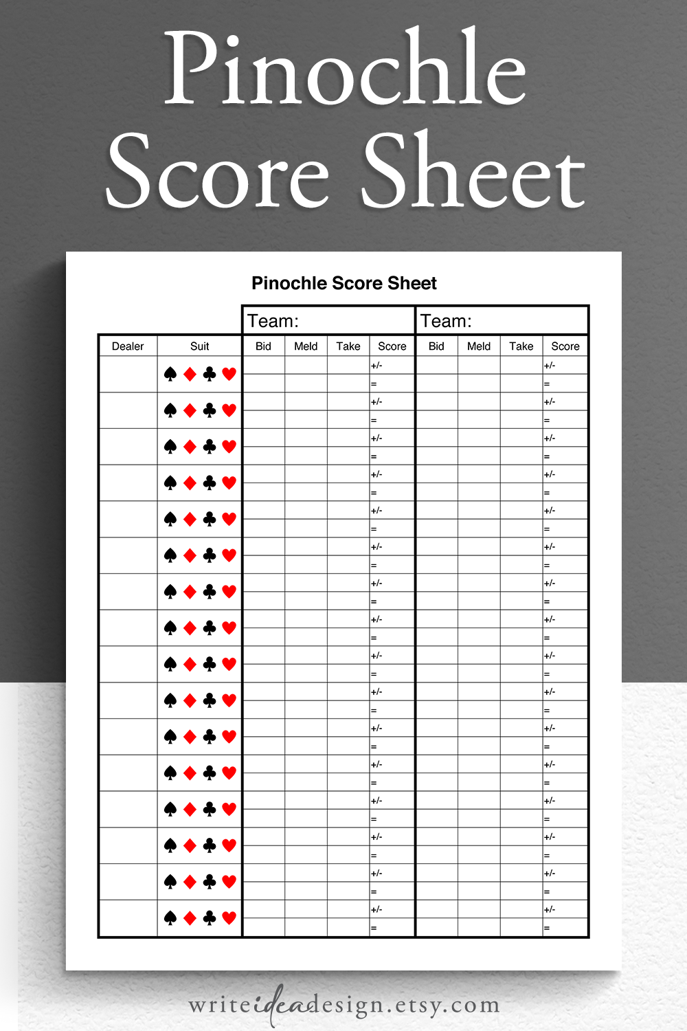 Pinochle Score Card Printable Pinochle Score Sheet Pinochle Score Pad Pinochle Game Pinochle Scoring Etsy Printed Cards Medication Organization Yahtzee Score Card