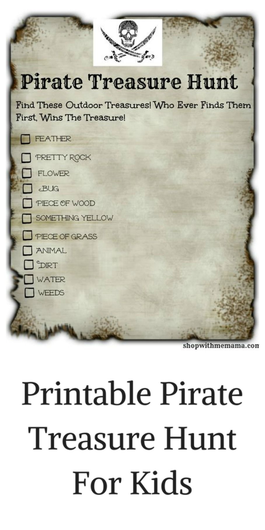Pirate Scavenger Hunt Free Printable
