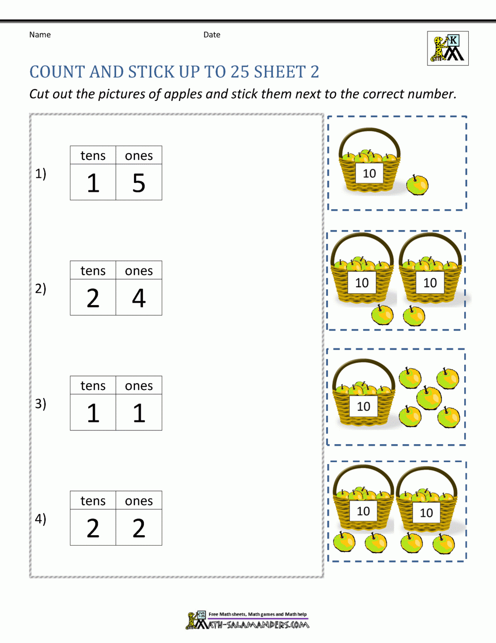 Place Value Worksheets For Kindergarten