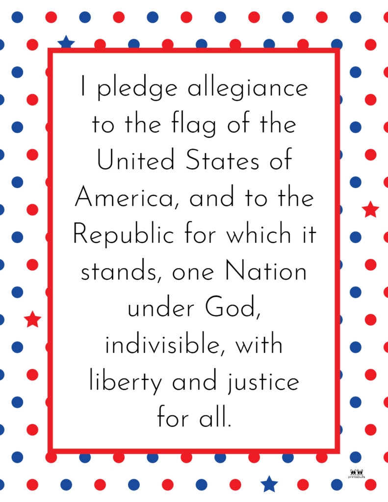 Free Pledge Of Allegiance Printable