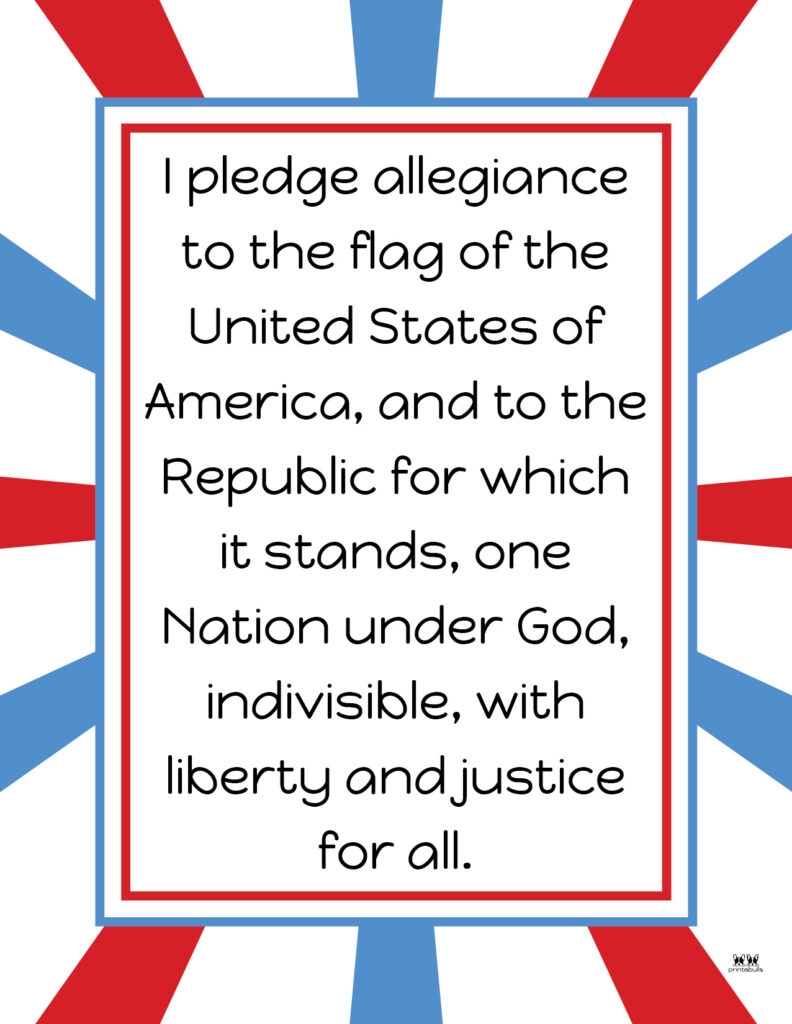 Pledge Of Allegiance Words 20 FREE Printables Printabulls