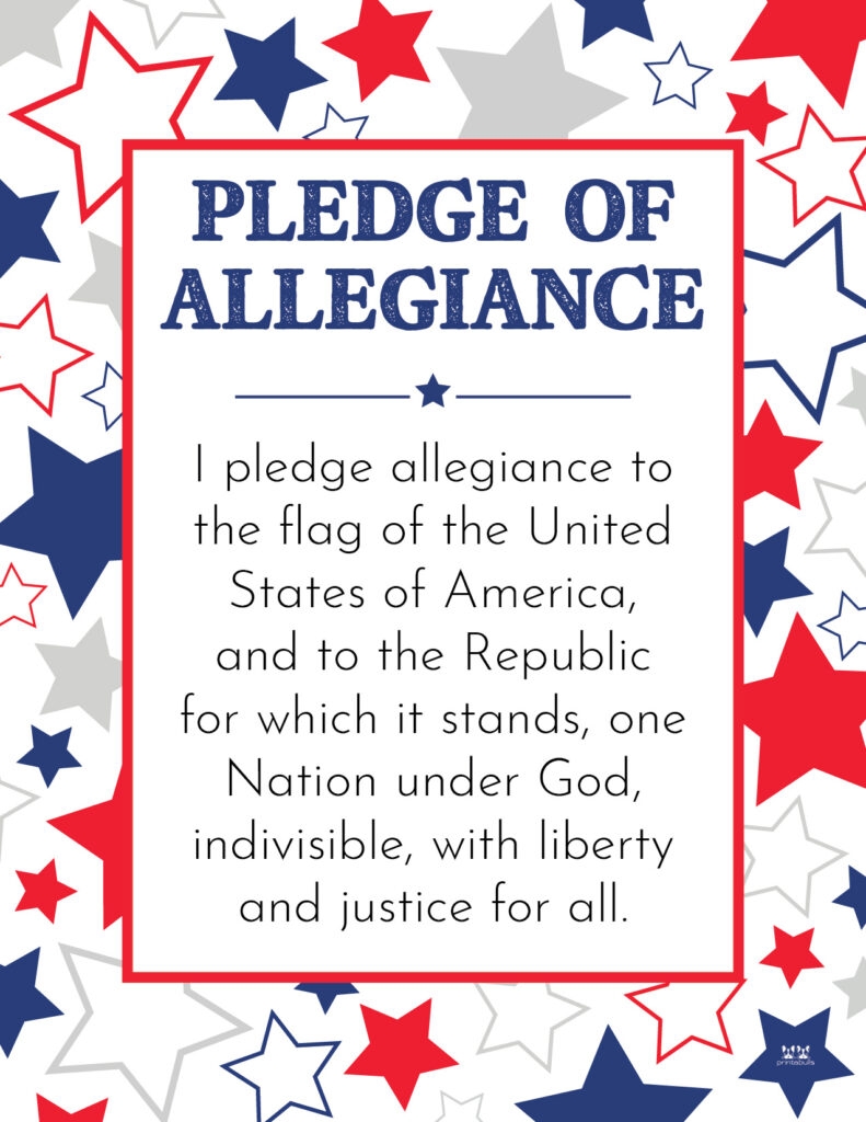 Pledge Of Allegiance Printable Free