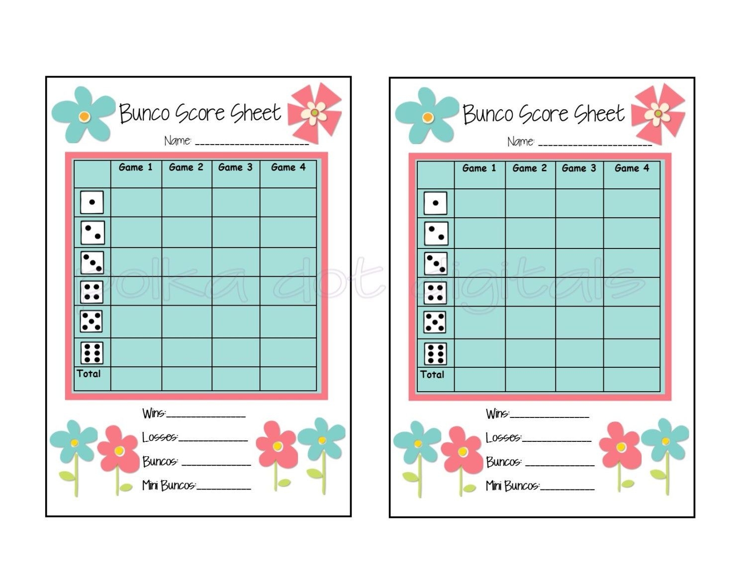 Pool Party Bunco Score Cards And Table Tents Digital Downloads PDF And Individual Png s Etsy Bunco Bunco Score Sheets Bunco Game