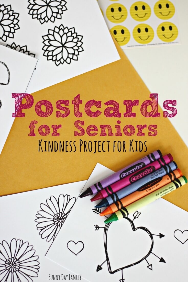 Postcards For Seniors Kindness Project For Children With Free Printable Cards Sunny Day Family