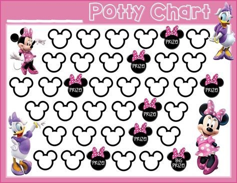 Potty Training Free Printable Minnie Mouse Daisy Duck Free Printable Potty Training Potty Training Sticker Chart Potty Training Stickers Potty Sticker Chart