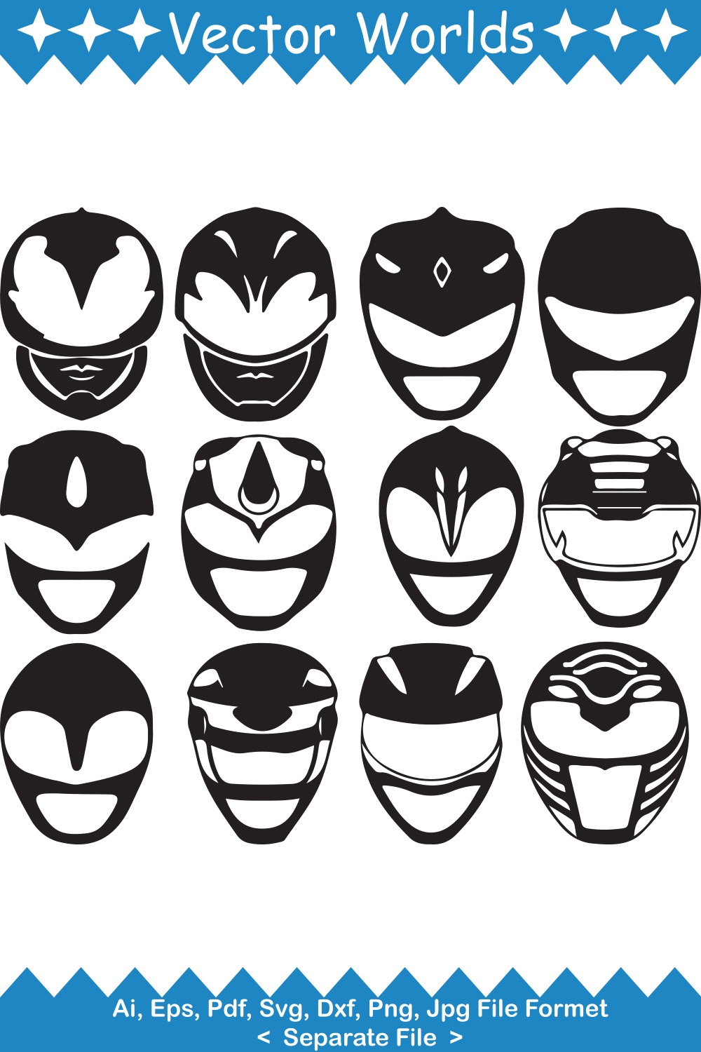 Power Ranger Mask SVG Vector Design MasterBundles