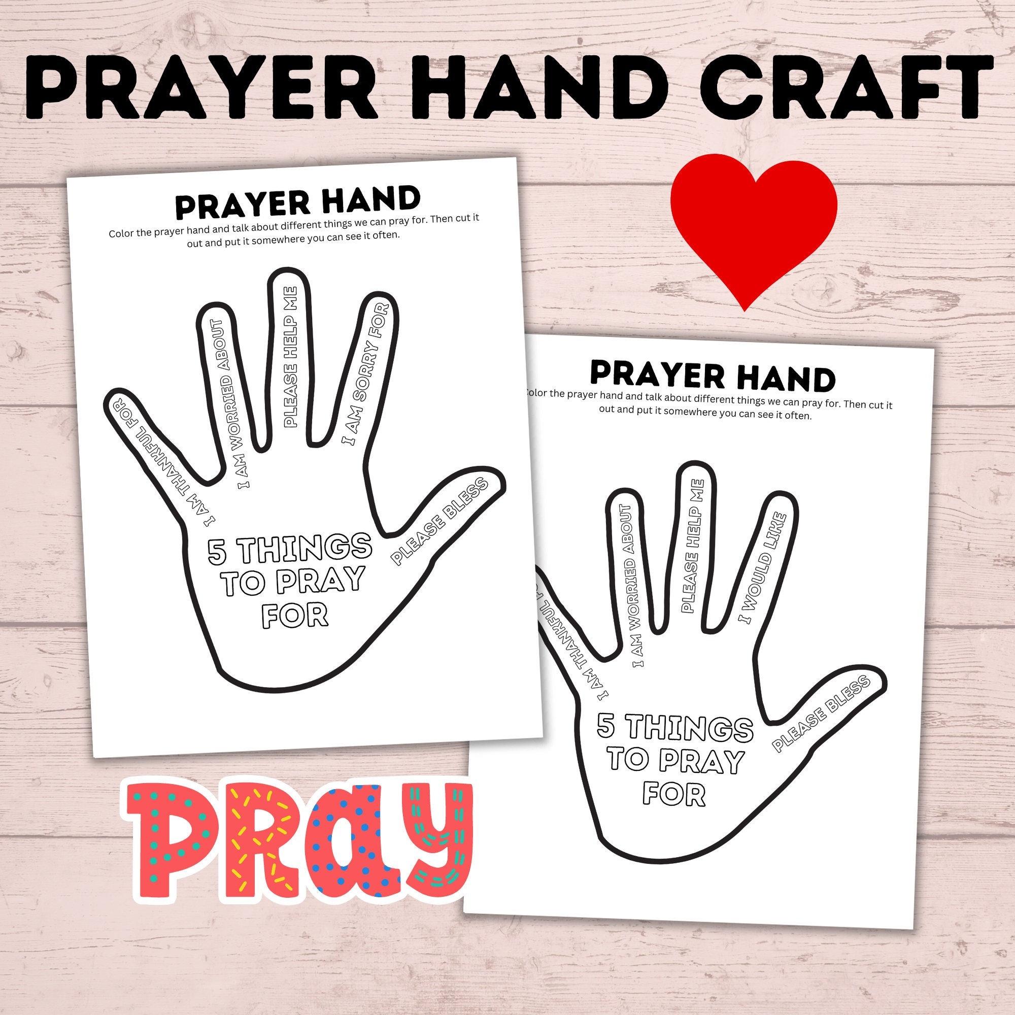 Prayer Hand Craft Kids Craft Prayer Craft Prayer Activities Crafts For Kids Toddler Craft Kids Printables Sunday School Etsy