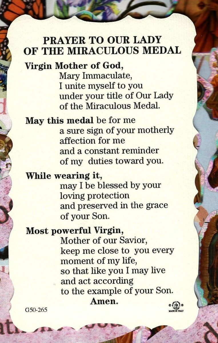 Prayer To Our Lady Of The Miraculous Medal Scalloped Paperstock Holy Card EBay