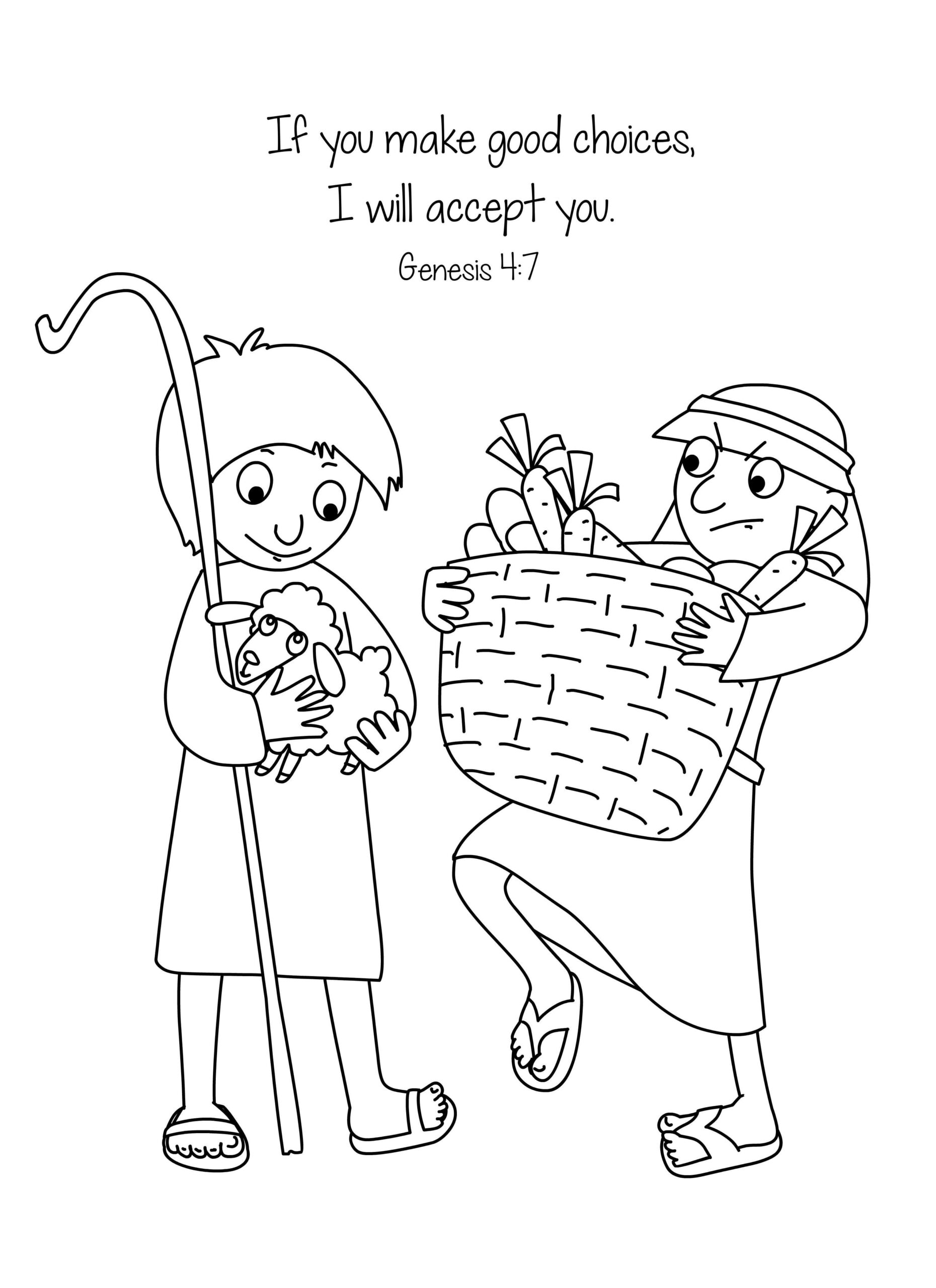 Preschoolbiblestudies Bible Coloring Pages Bible Coloring Cain And Abel