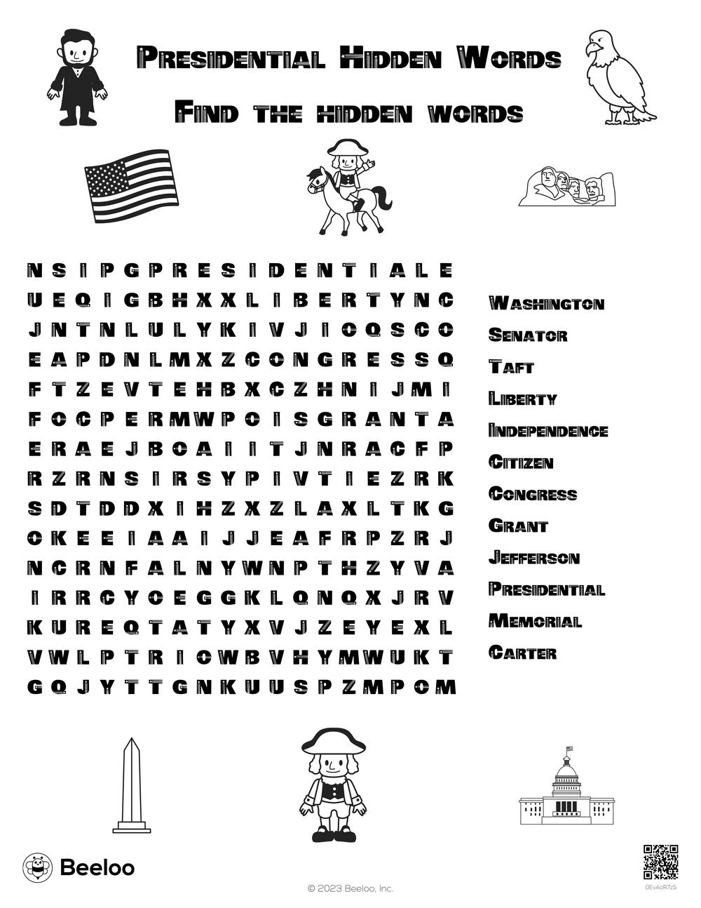 Presidents Day themed Word Searches Beeloo Printable Crafts And Activities For Kids
