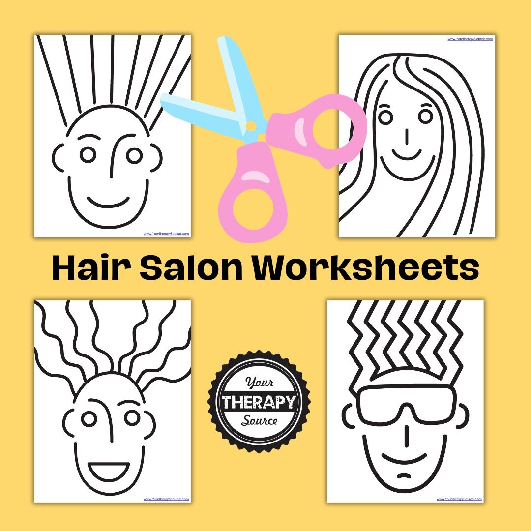 Pretend Play Hair Salon Worksheets Free Scissor Practice Printables Your Therapy Source