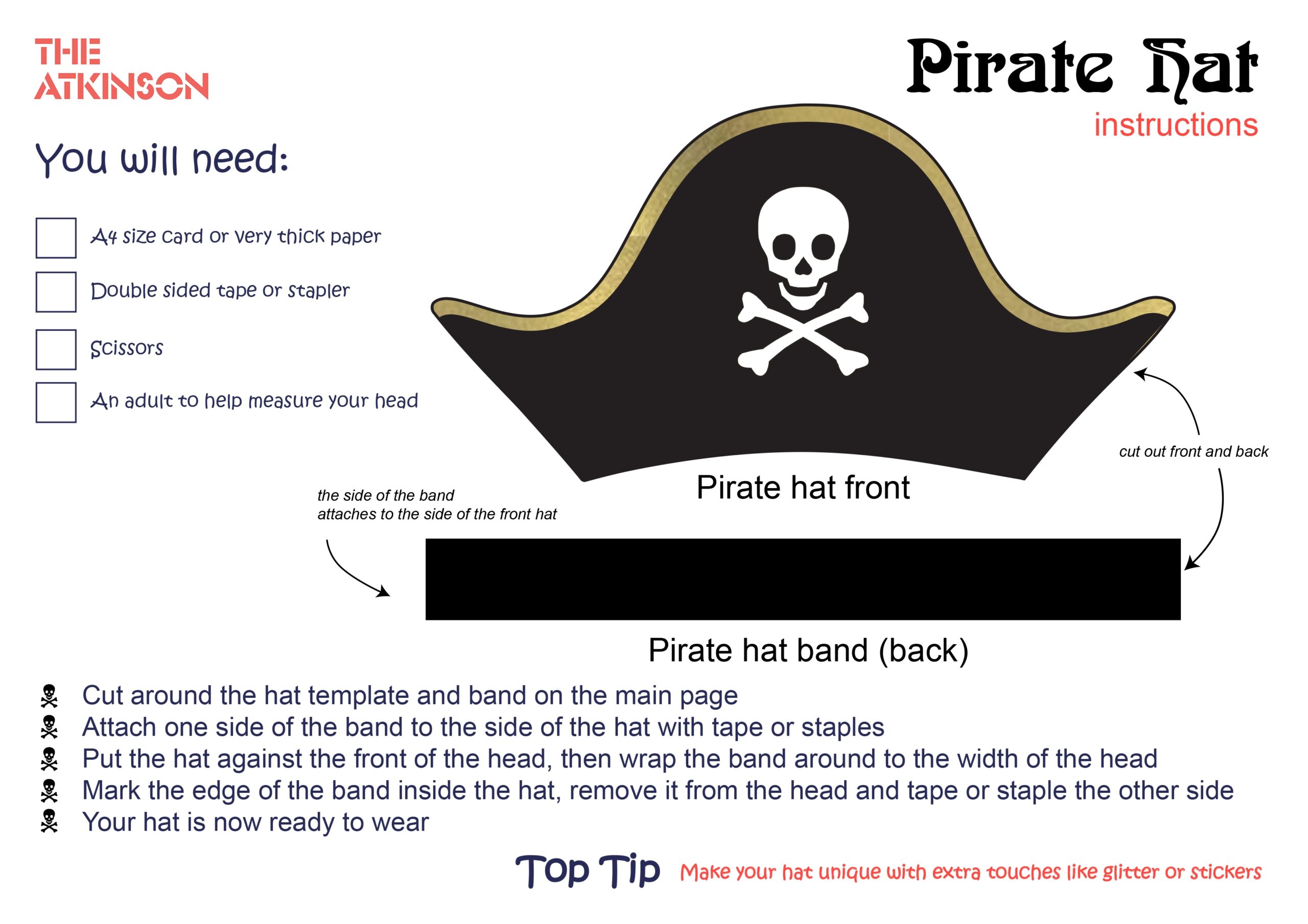 Print Your Own Pirate Hat The AtkinsonThe Atkinson