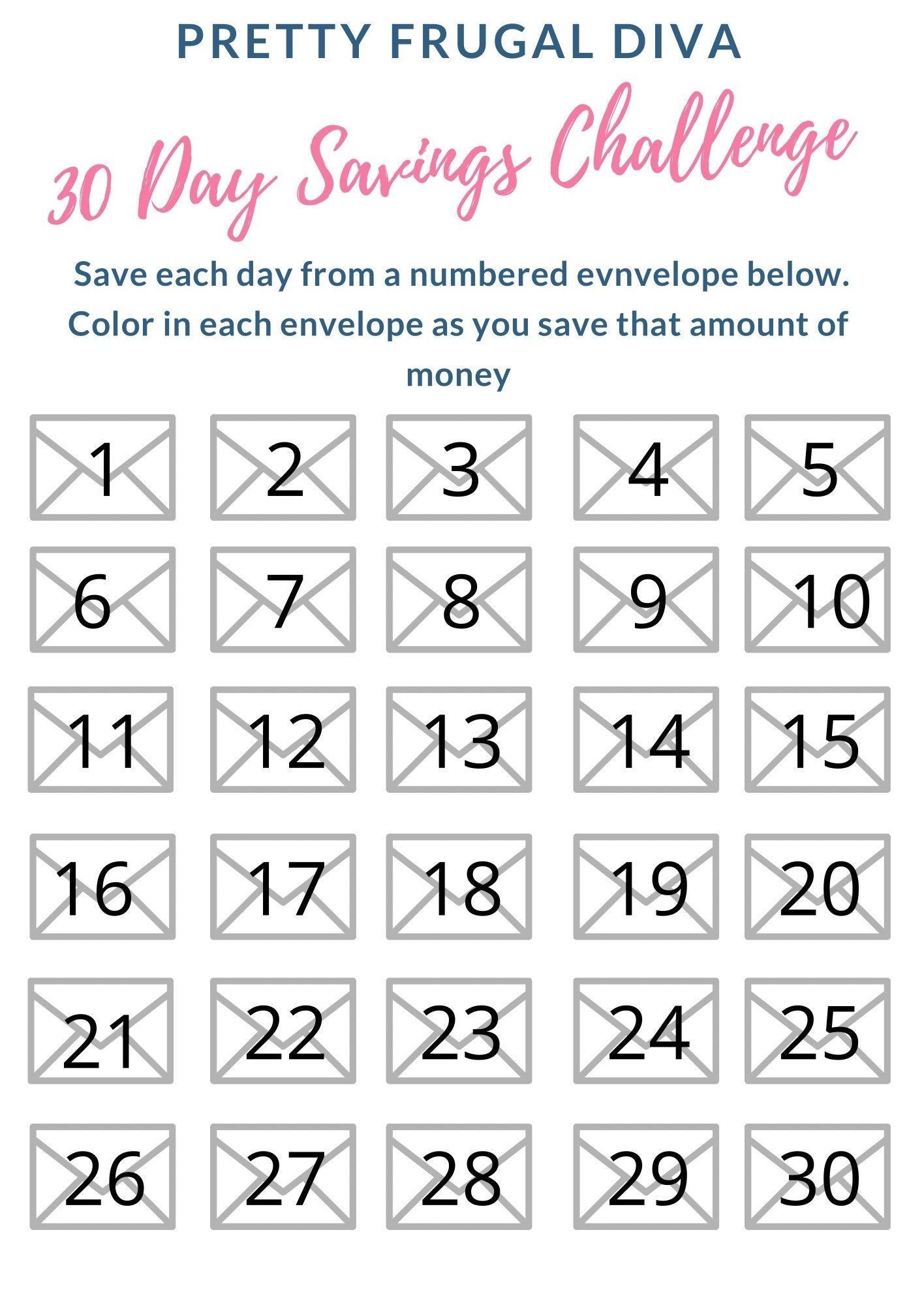 Printable 30 Day Envelope Savings Challenge Tracker Savings Goal Money Challenge The Budget Mom Etsy Savings Challenge Money Challenge Budget Mom