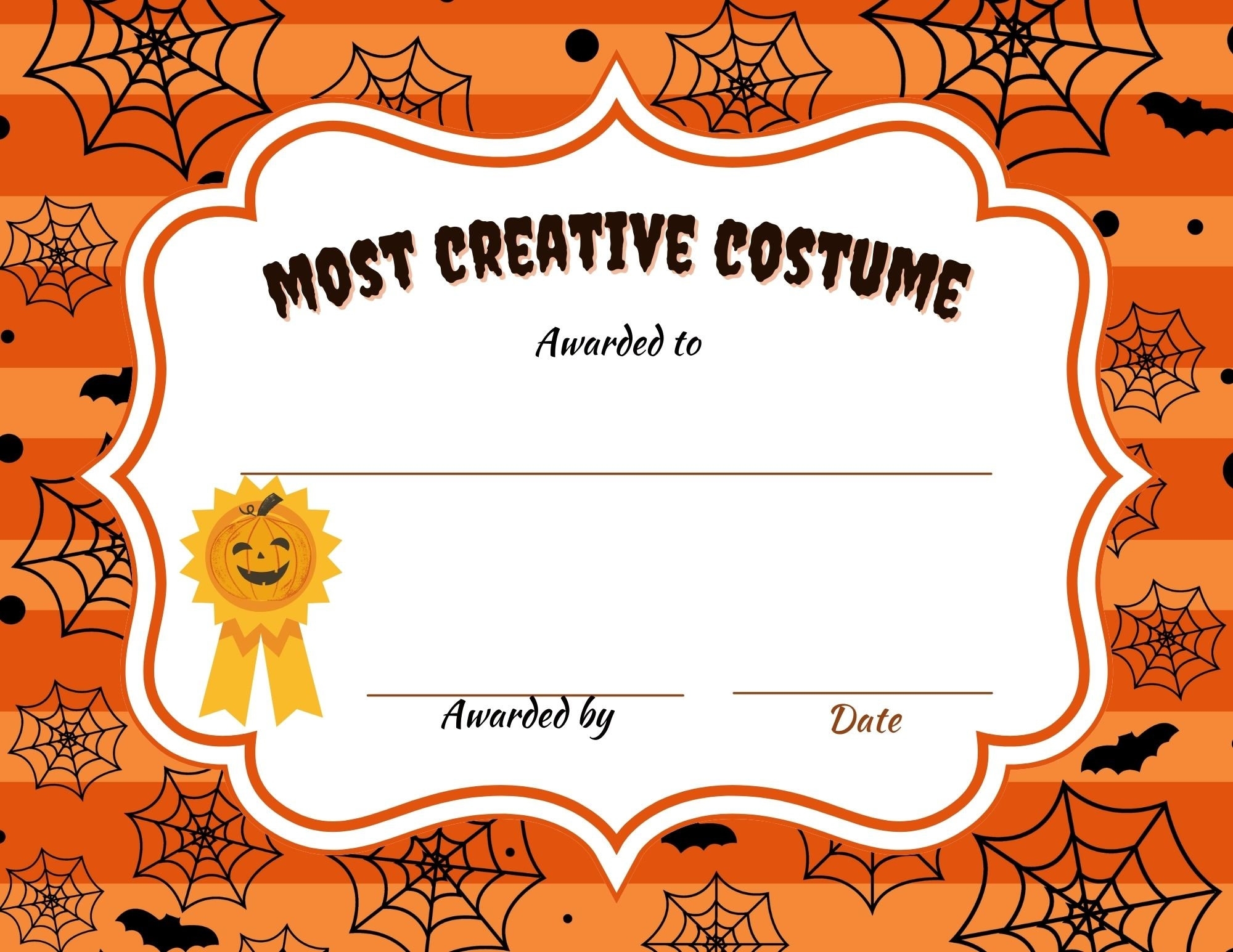 Printable 8 Different Halloween Costume Award Certificates Halloween Costume Contests Costume Contest Categories Awards Etsy Sweden