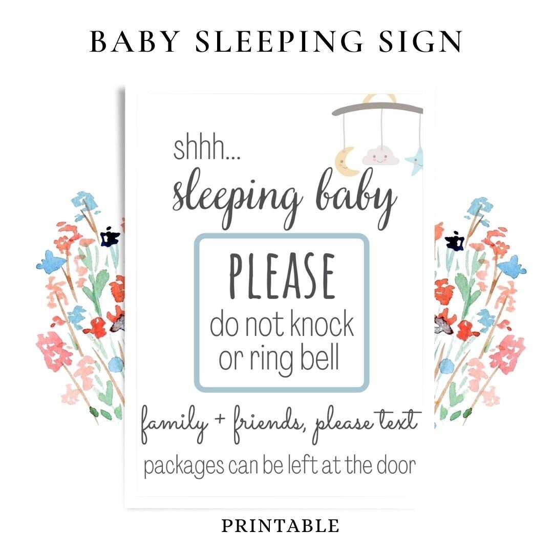 Printable Baby Sleeping Sign Etsy