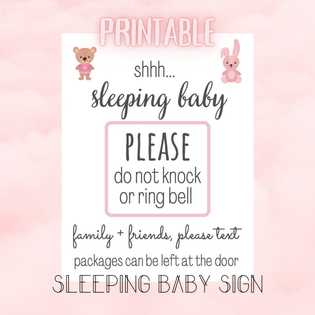 Printable Baby Sleeping Sign Etsy