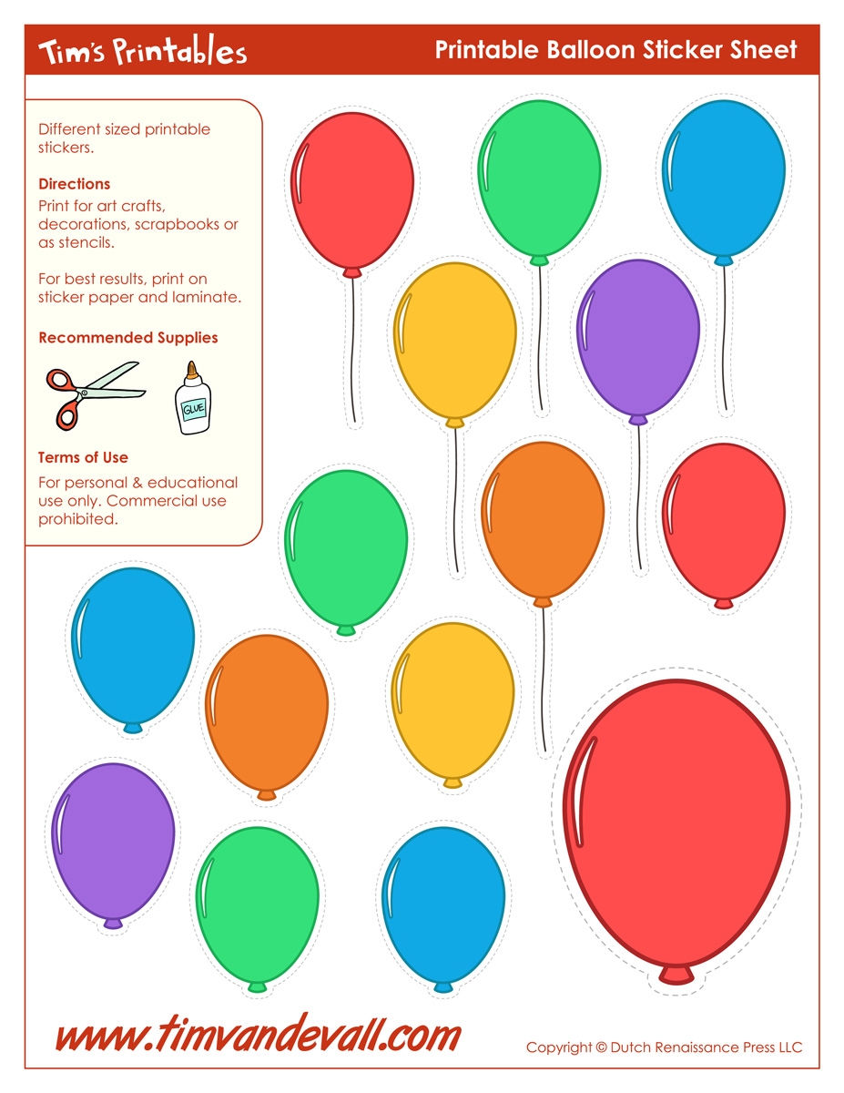 Printable Balloon Template Birthday Printables Tim s Printables