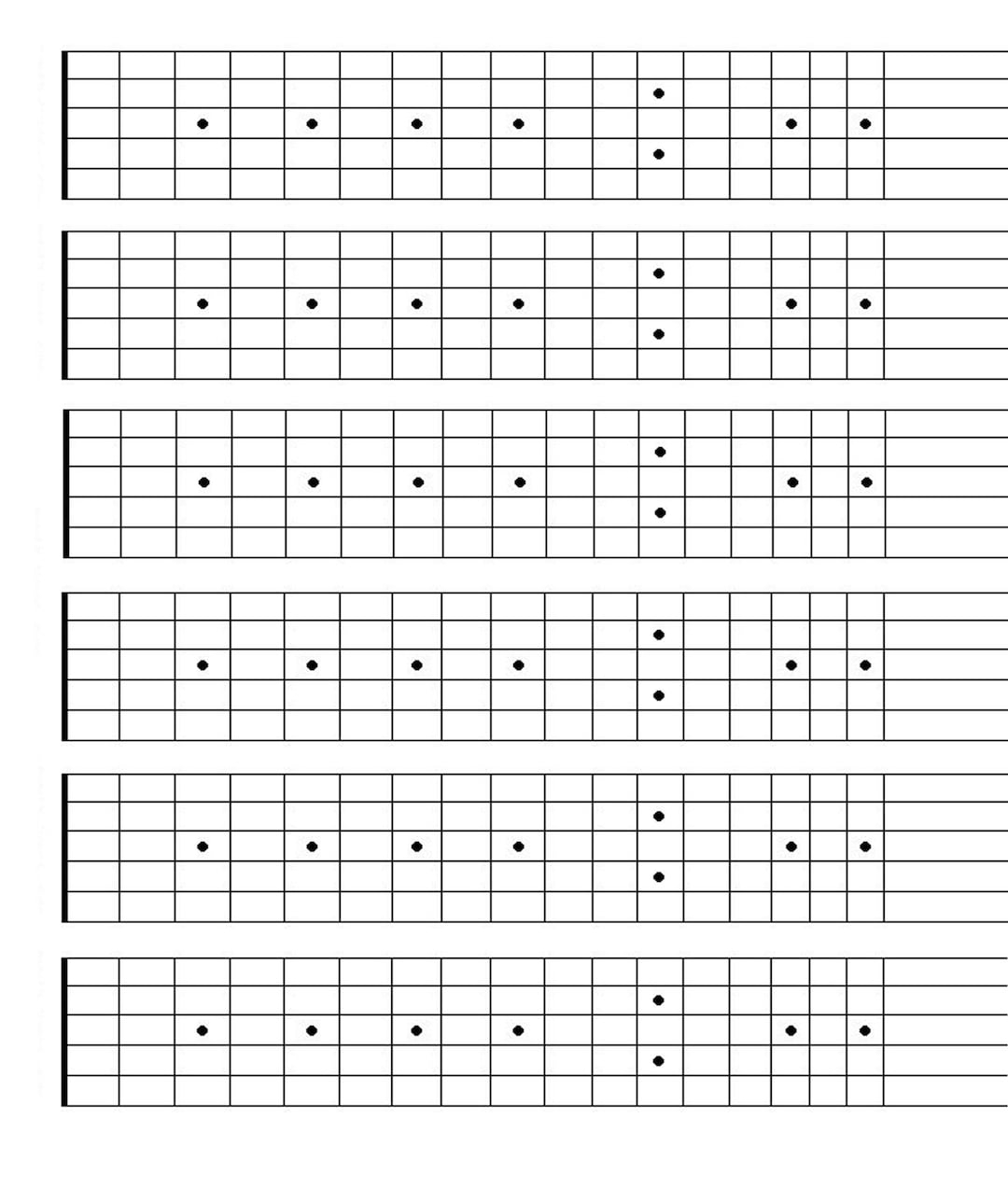 Printable Blank Guitar Fretboard Guitar Neck Chart Instant Download Songwriting Tool Learning Guitar Etsy