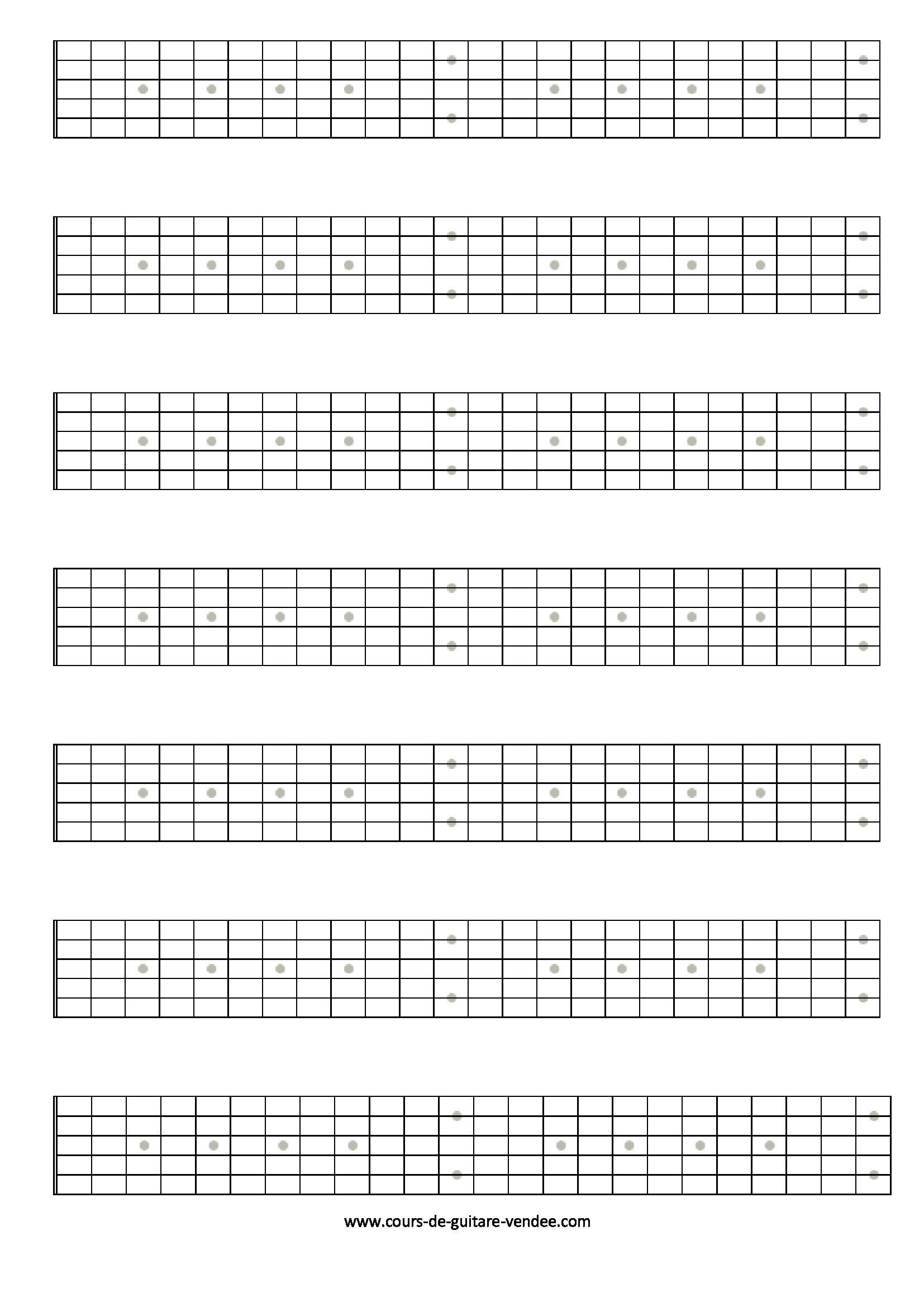 Blank Guitar Fretboard Printable